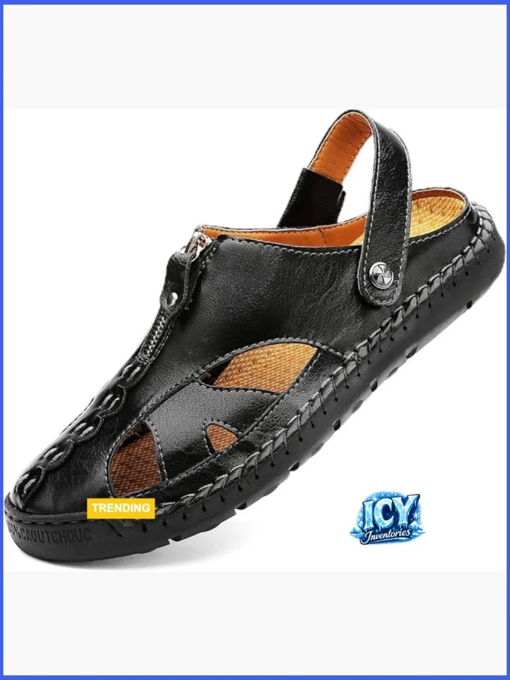 Men's Closed Toe Adjustable Leather Sandals Handmade Fisherman